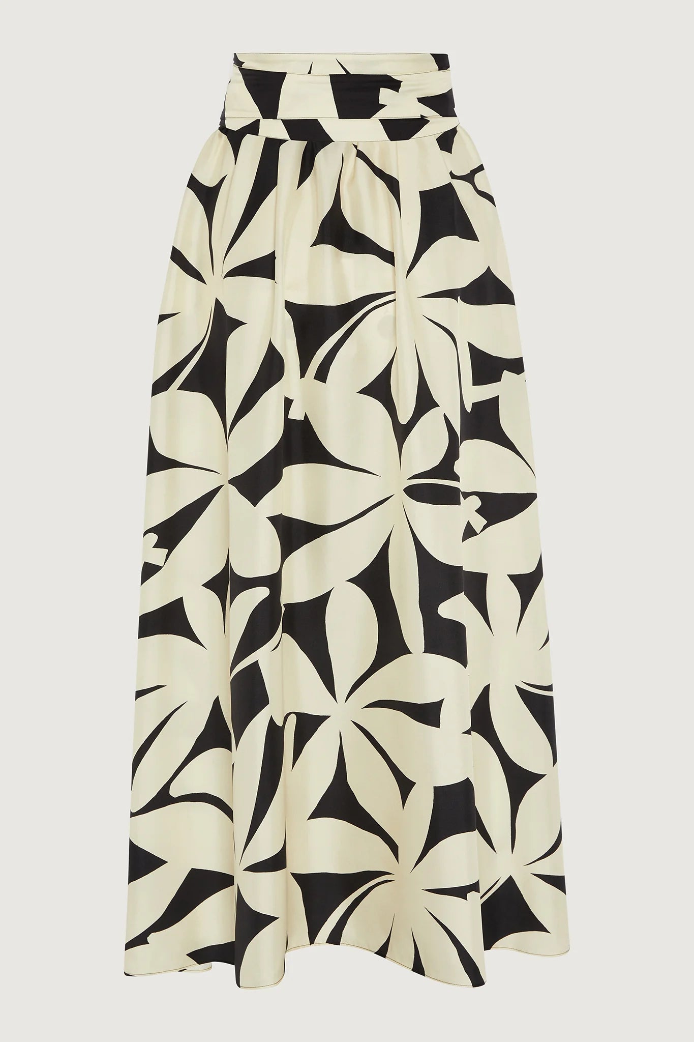 Jasper Conran "Gail" Silk Twill Printed Maxi Skirt in Champagne