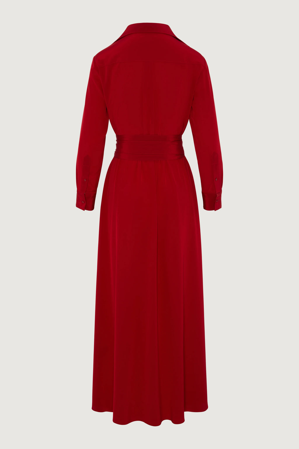 Celia Maxi Silk Wrap Dress in Red