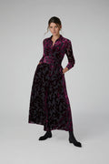 Idalia Velvet Burn Out Shirt in Cerise Geo Pink