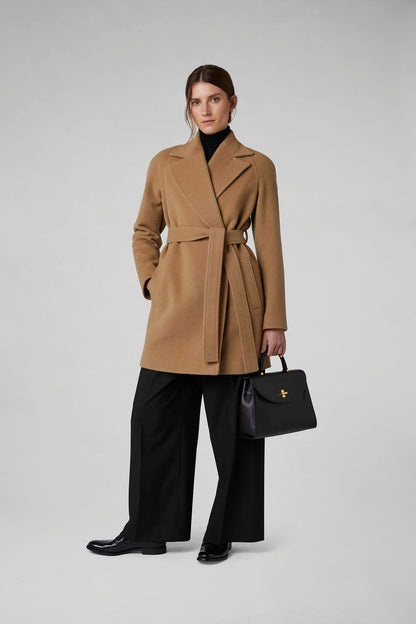 Jasper Conran "Geraldine" Wool Blend Mid Length Coat in Camel
