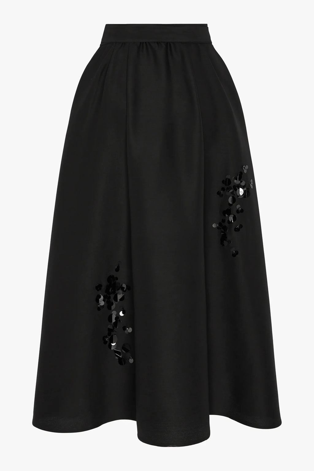 Jasper Conran "Imelda" Wool Silk Sequin Skirt in Black