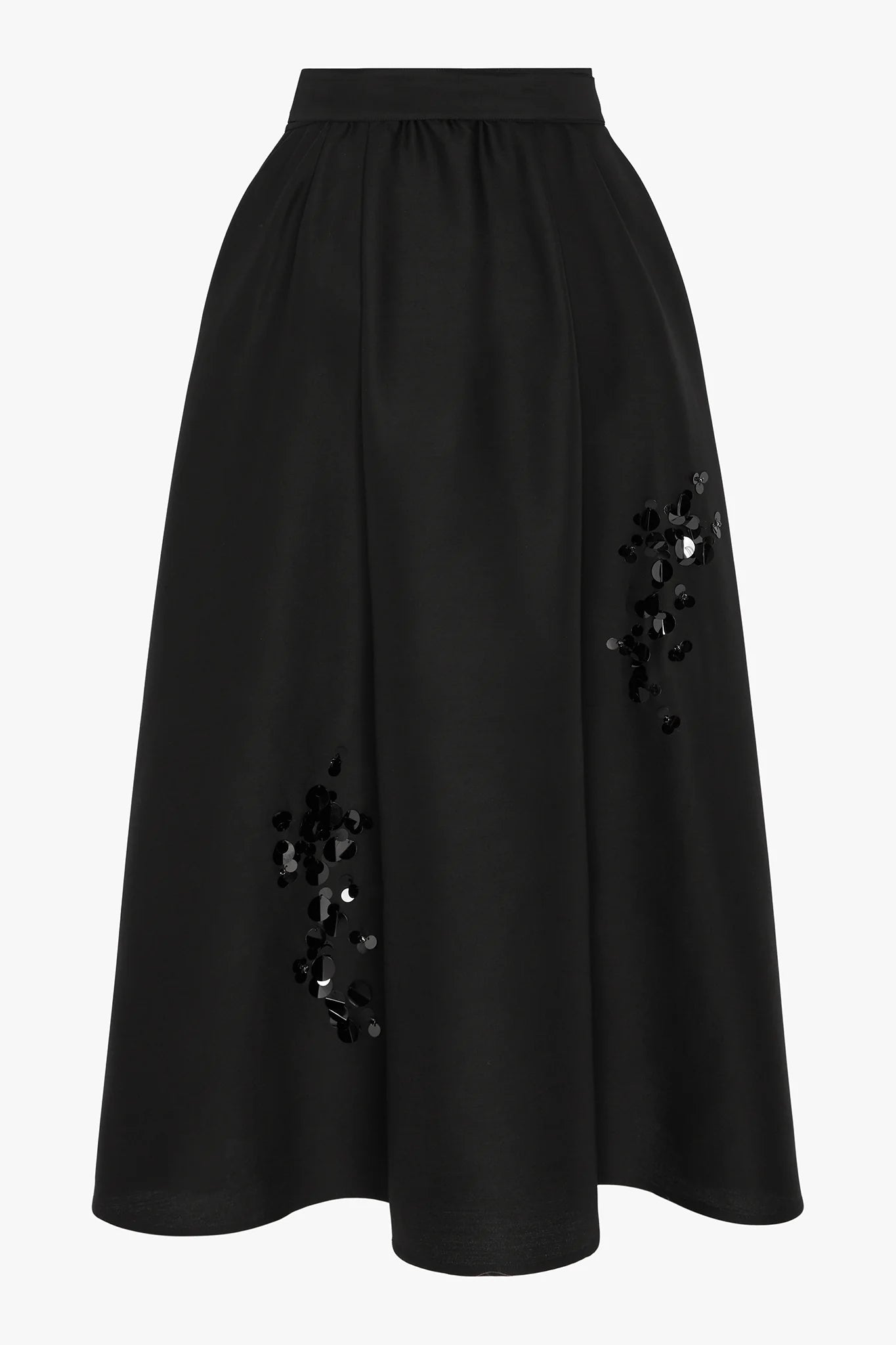 Jasper Conran "Imelda" Wool Silk Sequin Skirt in Black