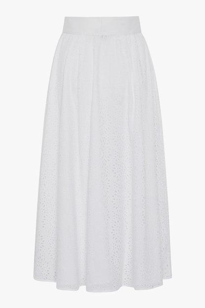 Jasper Conran "Felicia" Broderie Maxi Skirt in White