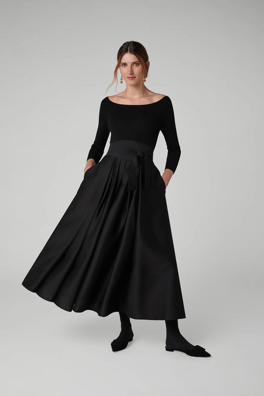 Jasper Conran Ida Wool Silk Inverted Pleat Skirt