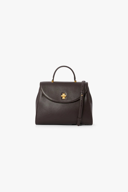 Jasper Conran Gigi Leather Top Handle Grab Bag in Chocolate