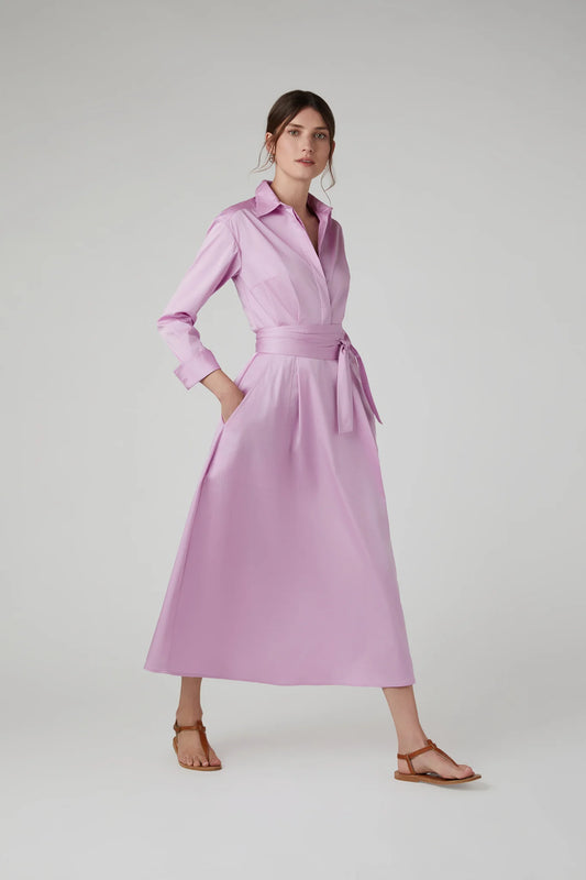 Jasper Conran "Blythe" Full Skirt Shirt Dress in Pink