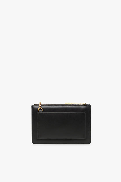 Jasper Conran "Francine" Leather Chain Clutch in Black