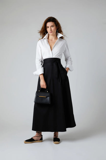 Jasper Conran "Florry" Maxi Full Skirt Cotton in Black