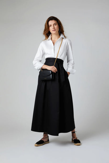 Jasper Conran "Francine" Leather Chain Clutch in Black