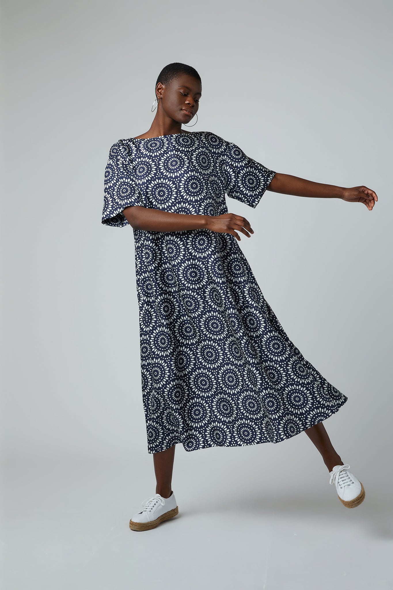 Jasper Conran "Flora" Silk Full Skirt Dress
