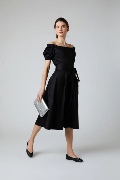 Jasper Conran "Fen Bardot" Full Skirt Dress in Black