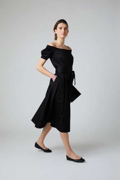 Jasper Conran "Fen Bardot" Full Skirt Dress in Black