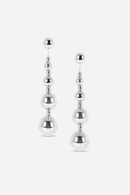 Jasper Conran "Gwendolyn" Long Ball Earrings in Silver
