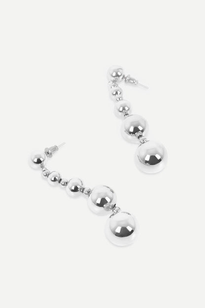 Jasper Conran "Gwendolyn" Long Ball Earrings in Silver