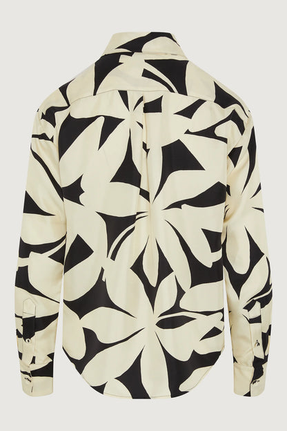 Jasper Conran "Gail" Silk Twill Printed Shirt in Champagne