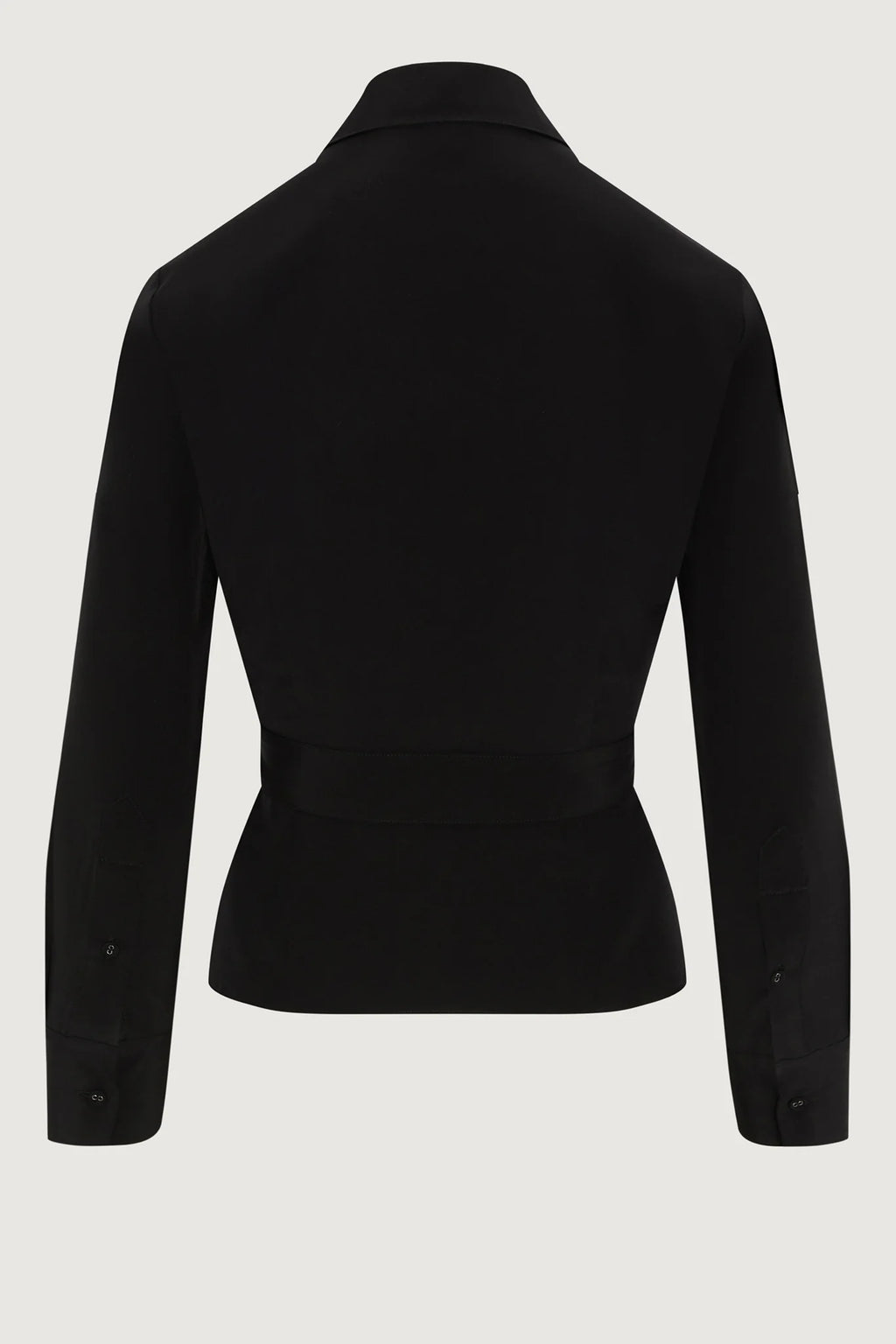Jasper Conran "Genevieve" Silk Wrap Shirt in Black