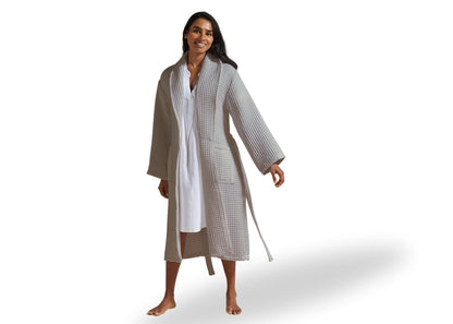 Christy "Waffle" Bathrobe in Grey