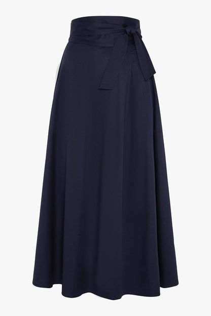 Jasper Conran "Florry" Maxi Full Skirt Cotton in Navy