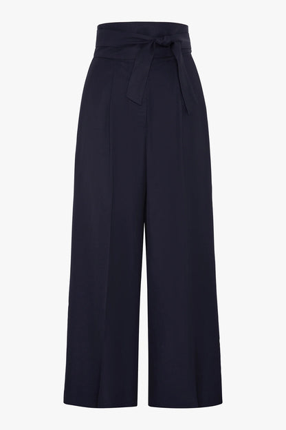 Jasper Conran "Hannah" Wide Leg Linen Blend Trouser in Navy