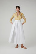 Holly Stripe Wrap with Button Shirt in Gold