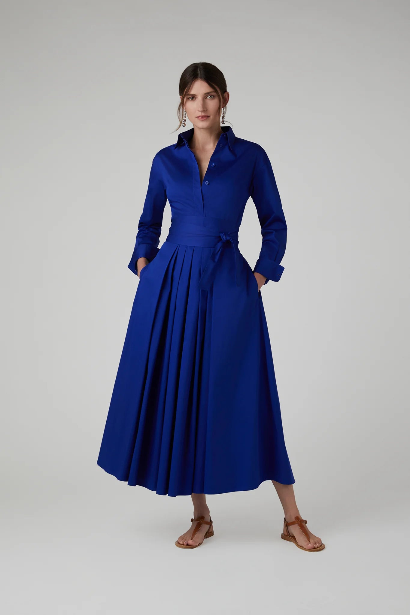 Jasper Conran "Henrietta" Inverted Pleat Skirt in Blue