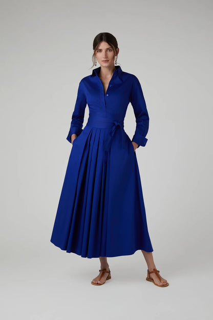 Jasper Conran "Henrietta" Inverted Pleat Skirt in Blue