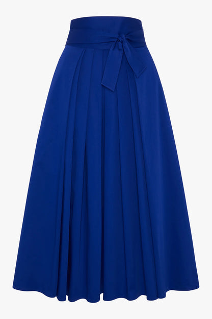 Jasper Conran "Henrietta" Inverted Pleat Skirt in Blue