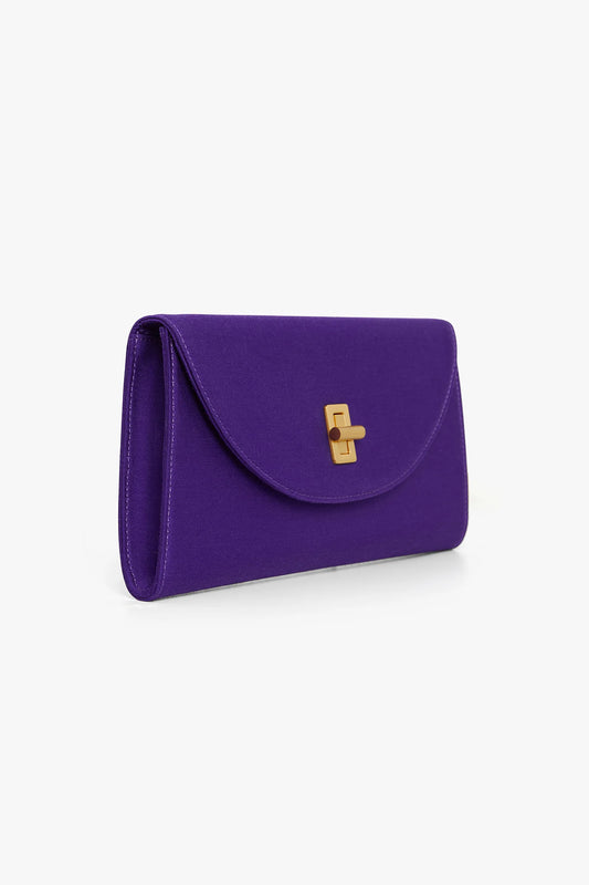 Jasper Conran "Gigi" Wool Silk Clutch Bag in Violet