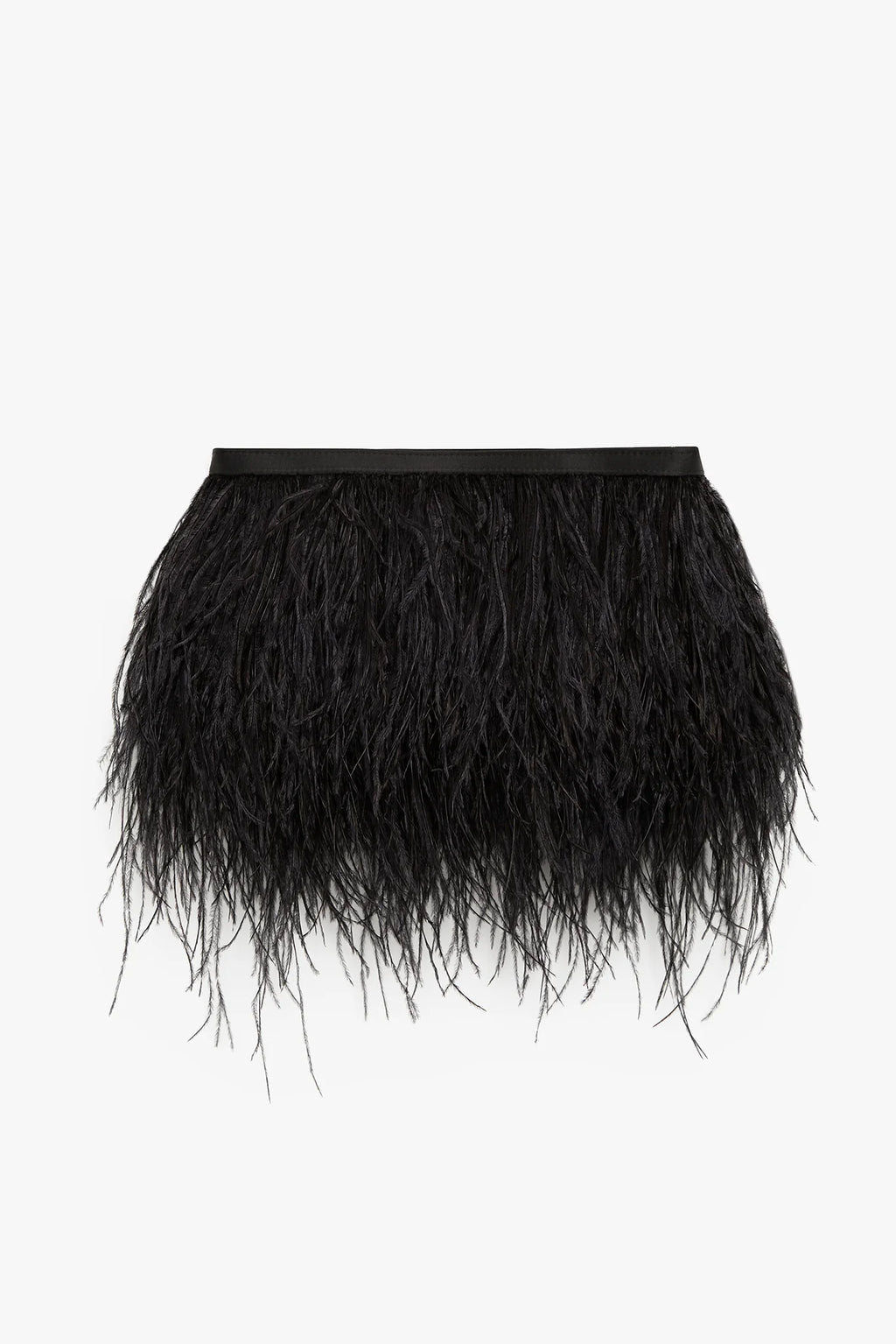 Jasper Conran "Inez" Ostrich Feather Clutch Bag in Black
