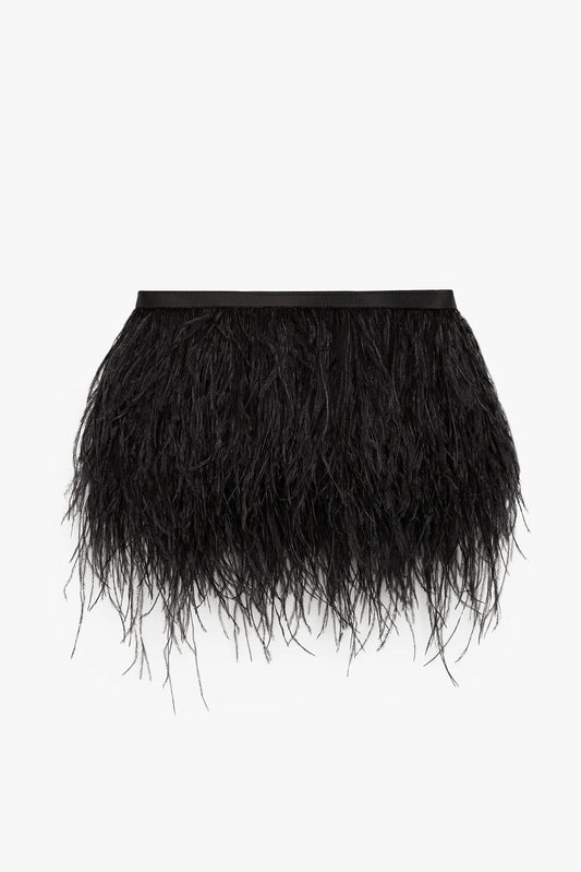 Jasper Conran "Inez" Ostrich Feather Clutch Bag in Black