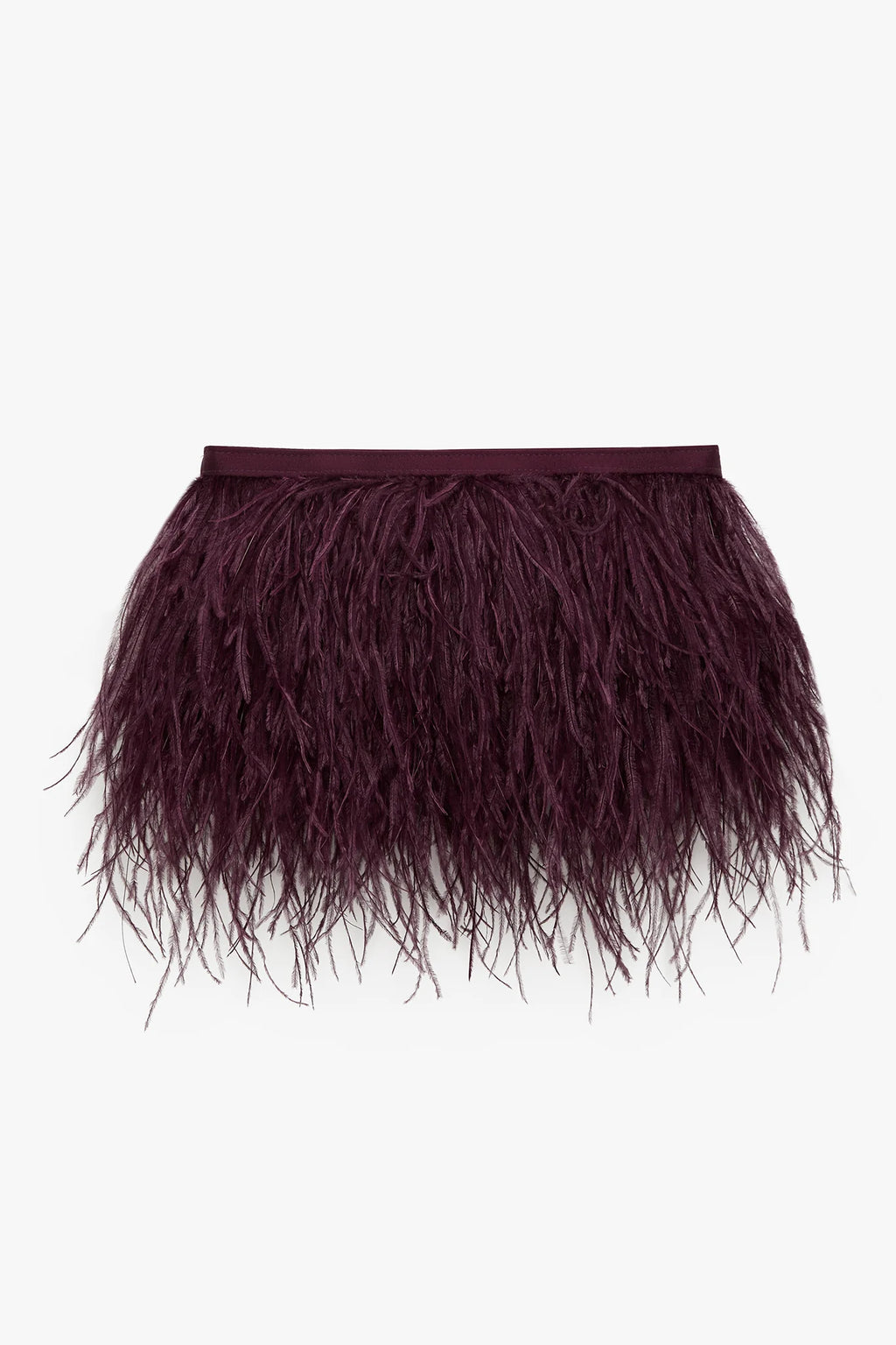 Jasper Conran "Inez" Ostrich Feather Clutch Bag in Berry