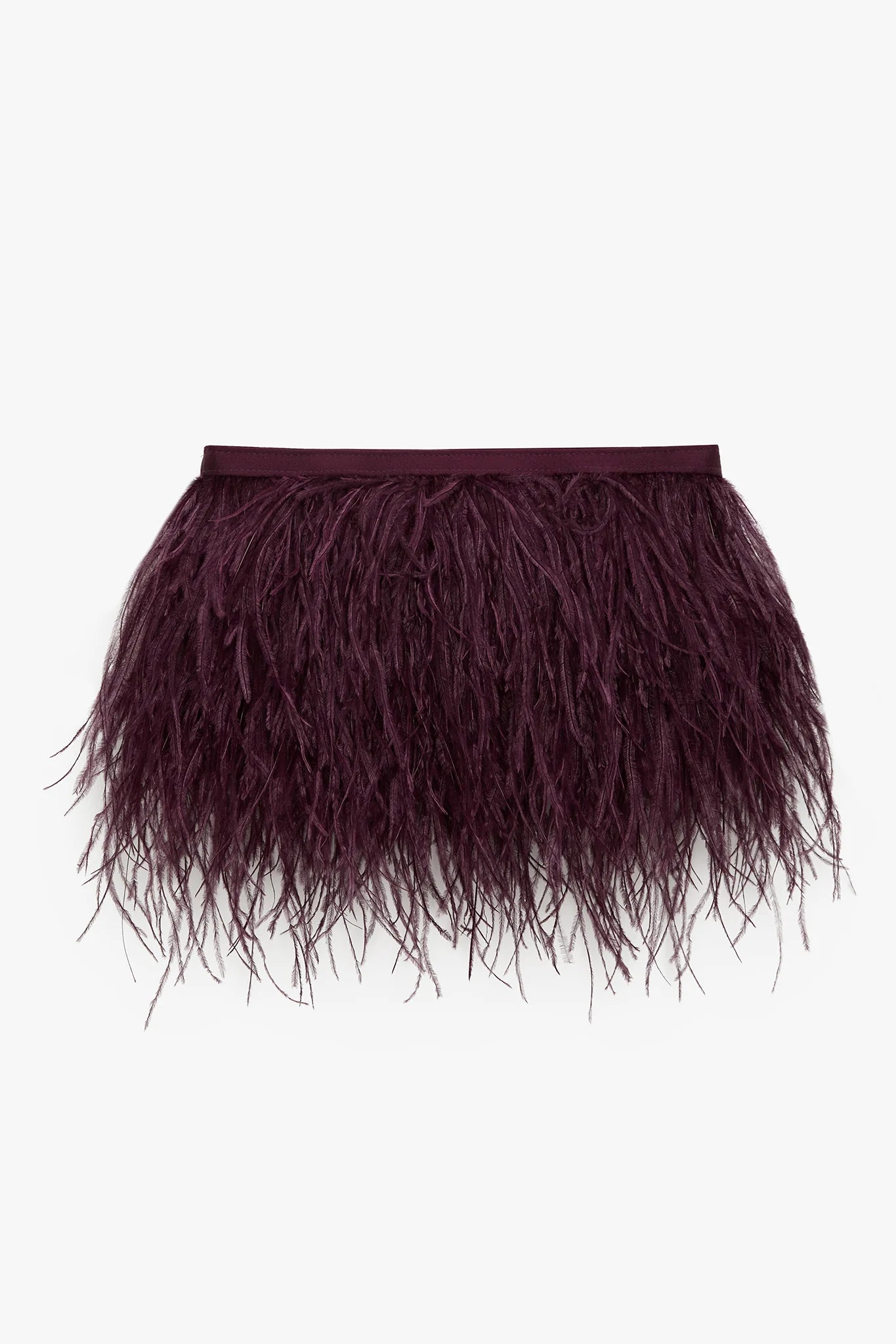 Jasper Conran "Inez" Ostrich Feather Clutch Bag in Berry