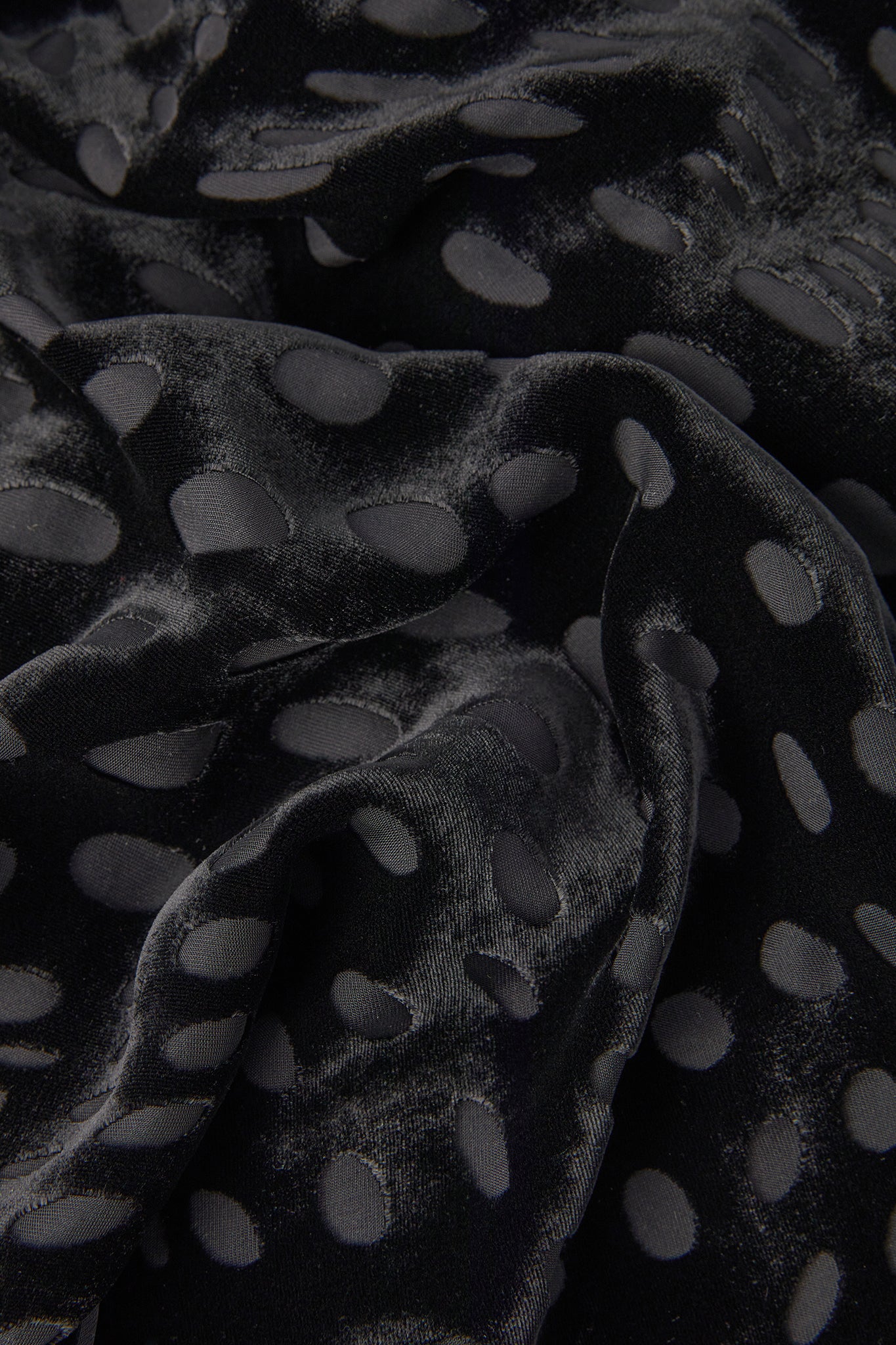 Jasper Conran "Isabel" Velvet Devoré Shirt Dress in Black