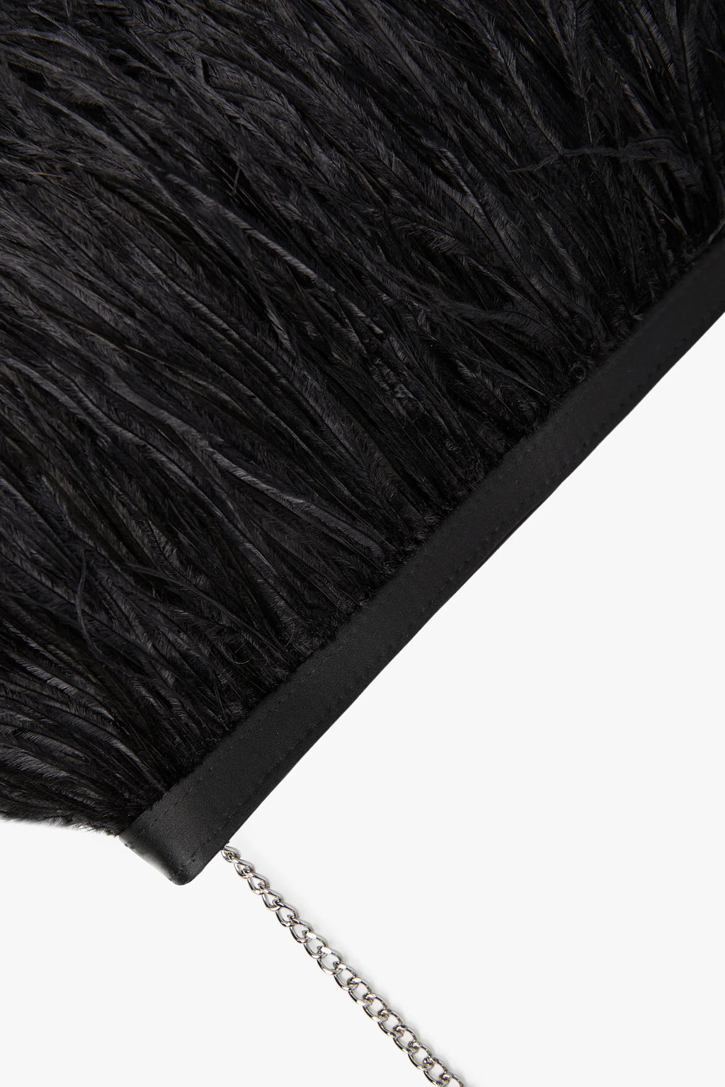 Jasper Conran "Inez" Ostrich Feather Clutch Bag in Black