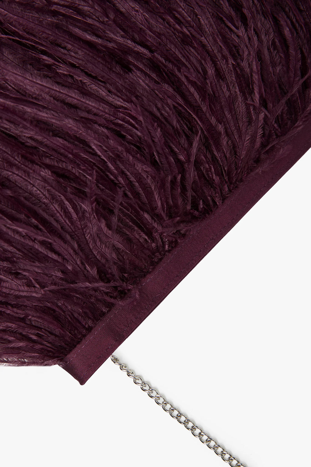 Jasper Conran "Inez" Ostrich Feather Clutch Bag in Berry