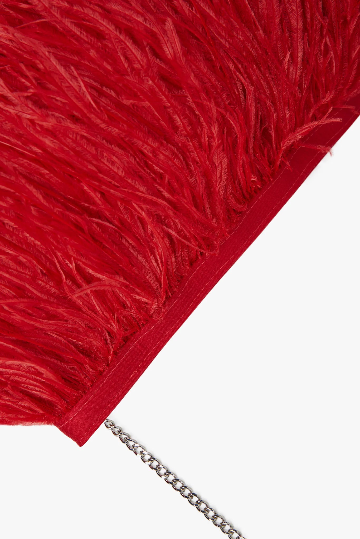 Jasper Conran "Inez" Ostrich Feather Clutch Bag in Red