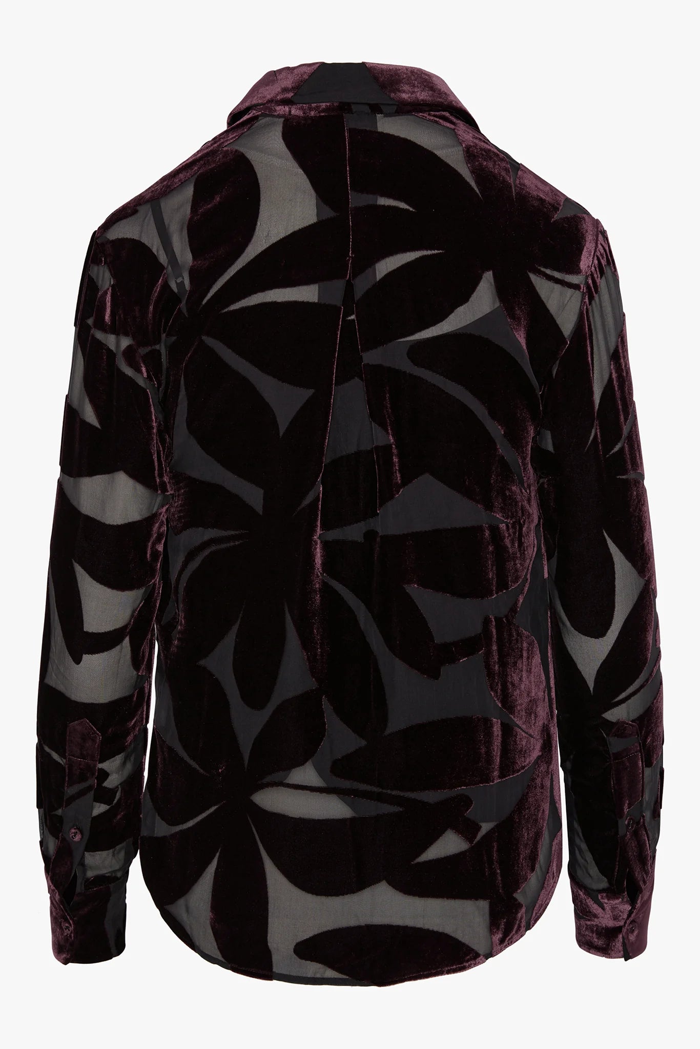 Idalia Velvet Burn Out Shirt in Berry Floral