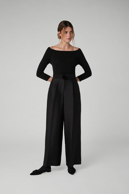Jasper Conran Imogen Wool Silk Wide Leg Trousers