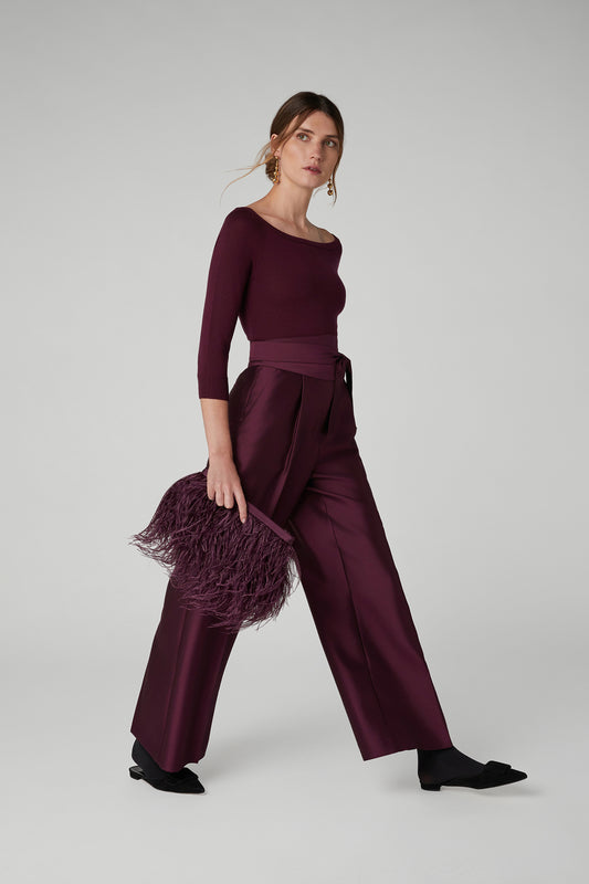 Jasper Conran Imogen Wool Silk Wide Leg Trousers