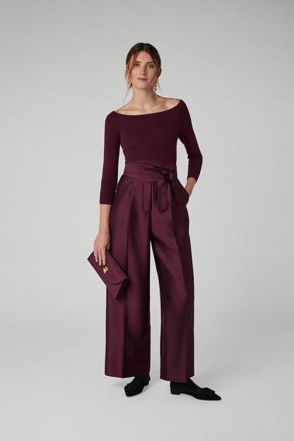 Jasper Conran Imogen Wool Silk Wide Leg Trousers