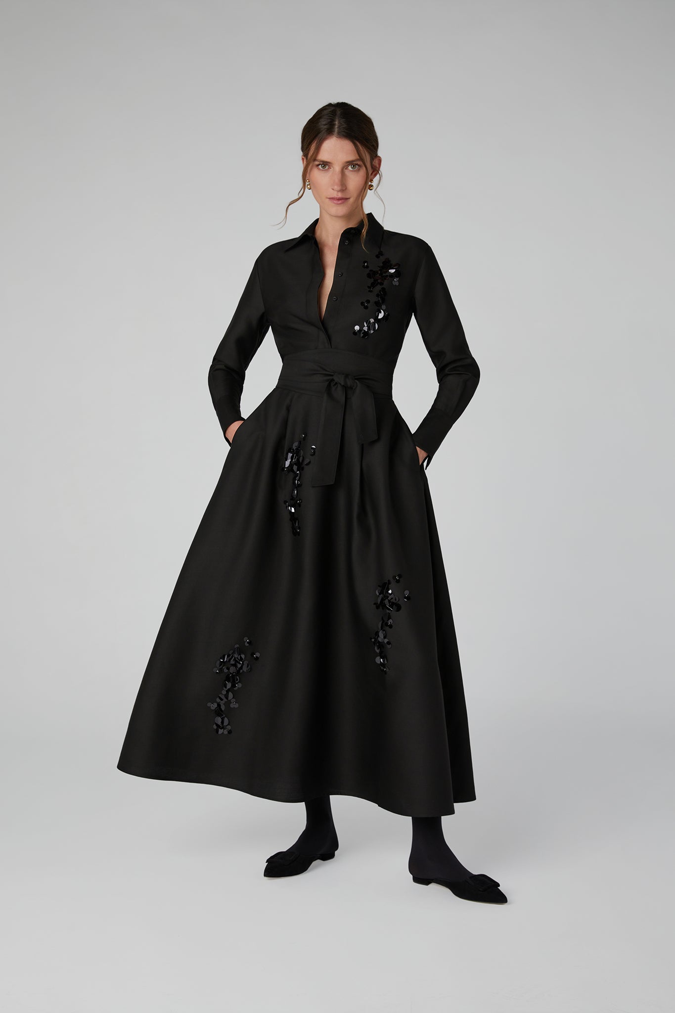 Jasper Conran Imelda Wool Silk Sequin Skirt