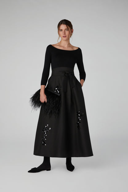 Jasper Conran Imelda Wool Silk Sequin Skirt