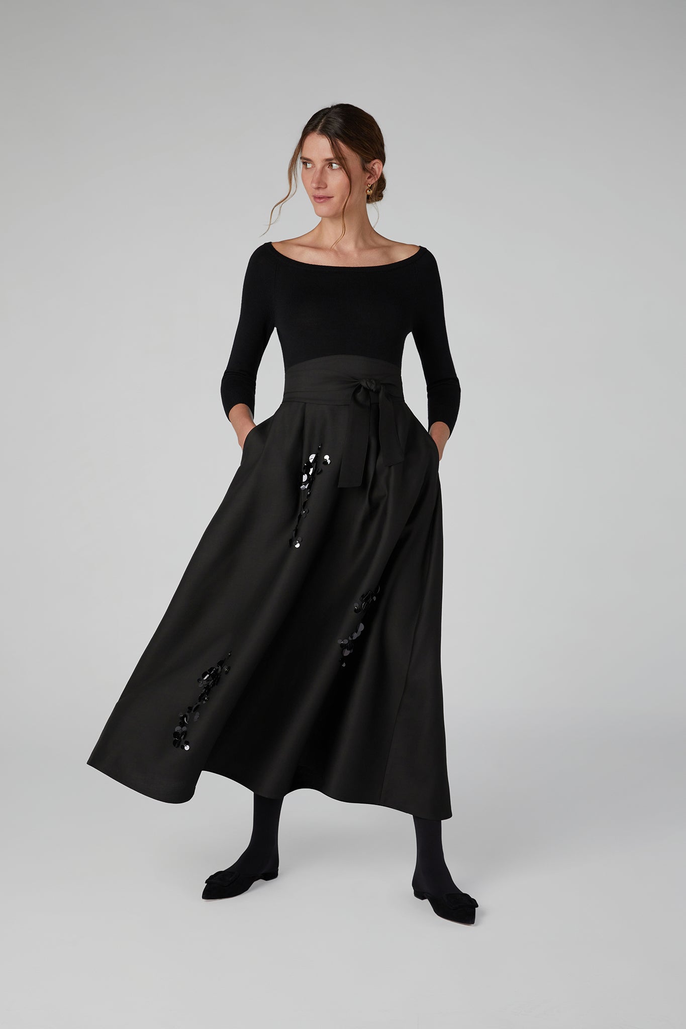 Jasper Conran Imelda Wool Silk Sequin Skirt