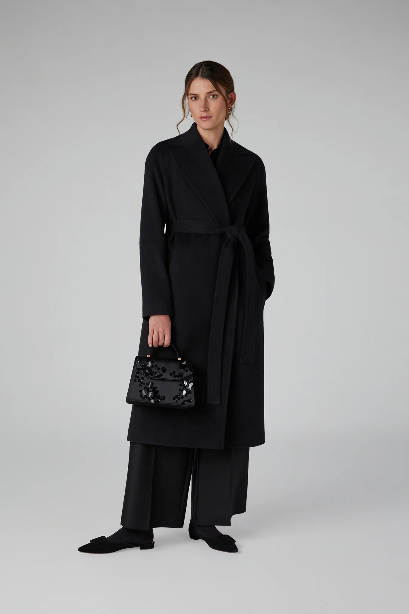 Jasper Conran "Imelda" Sequin Top Handle Bag in Black