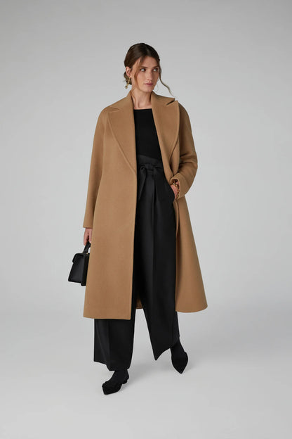 Jasper Conran "Geraldine" Wool Blend Long Coat in Camel