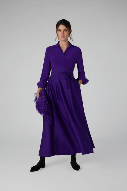 Jasper Conran "Inez" Ostrich Feather Clutch Bag in Violet