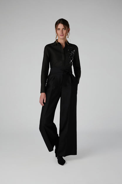 Jasper Conran Imelda Wool Silk Sequin Fitted Shirt