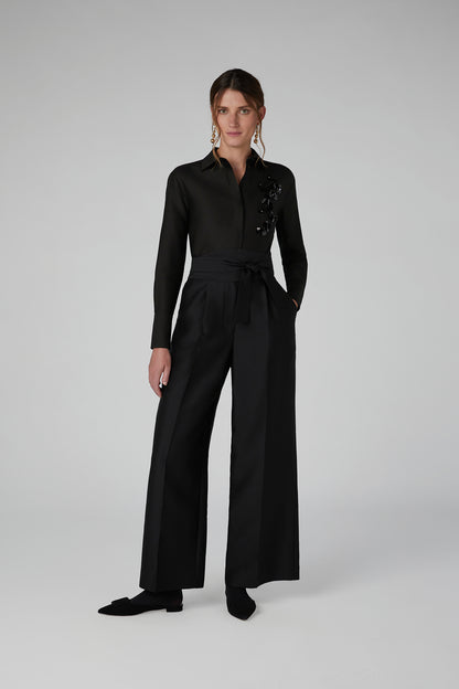 Jasper Conran Imelda Wool Silk Sequin Fitted Shirt