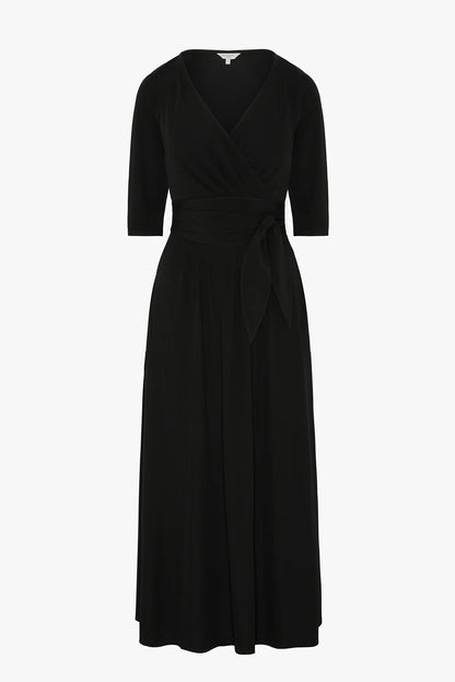 Jasper Conran "Ivy" Draped Jersey Wrap Dress in Black