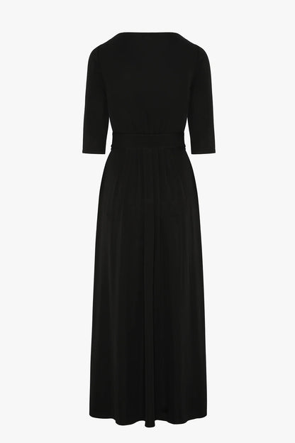 Jasper Conran "Ivy" Draped Jersey Wrap Dress in Black